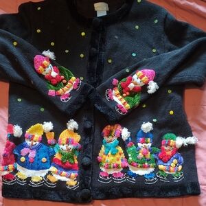 Colorful Snowman Knit Cardigan